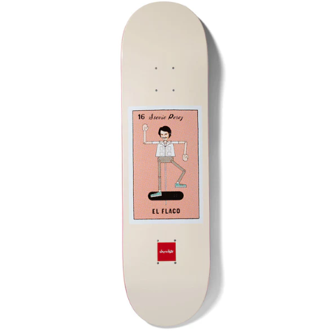 Chocolate Skateboard Deck Loteria Card El Flaco Stevie Perez.png