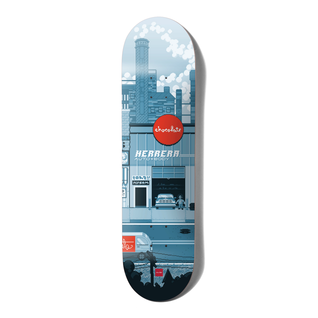 Chocolate Skateboard Deck Pixel City Erik Herrera.png