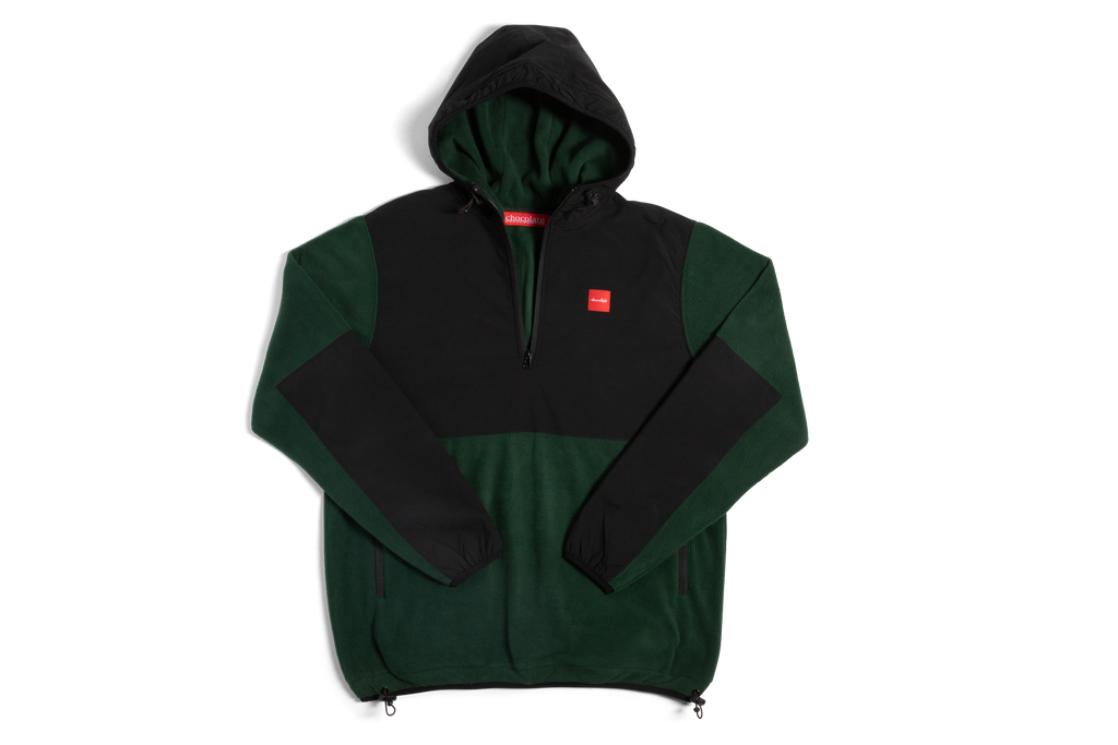 Chocolate Polar Fleece Pullover Black/Green