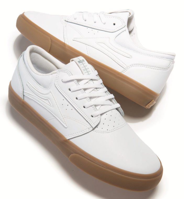 Lakai Griffin Leather Skate Shoes - White/Gum 4.png