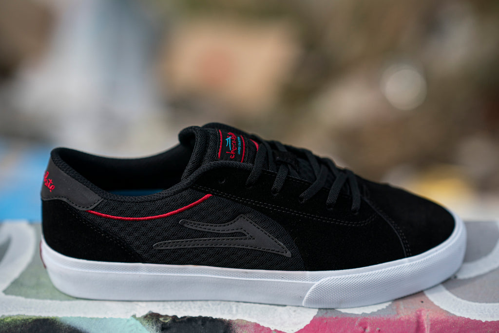 Lakai x Chocolate Flaco 2 Skate Shoes - Black-Red Suede 4.jpg