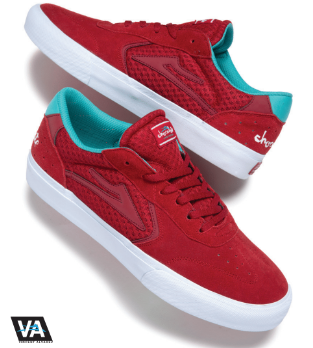 Lakai x Chocolate Atlantic Vulc Skate Shoes - Red Suede 4.png