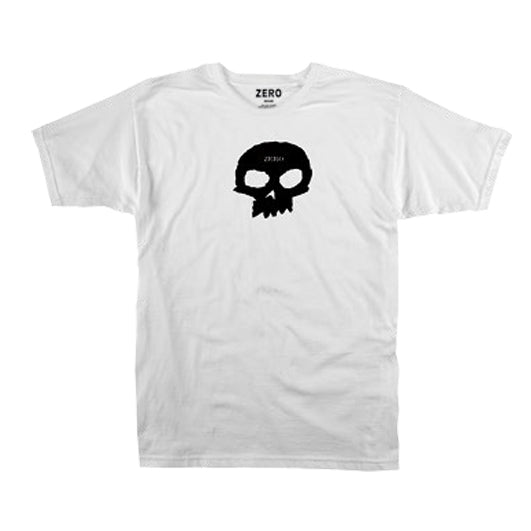 Zero Single Skull Tee White Black.jpg