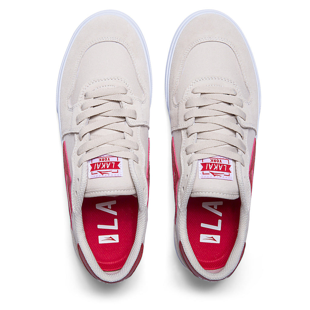 Lakai York Skate Shoes - White/Red Suede Q3-24 3.jpg