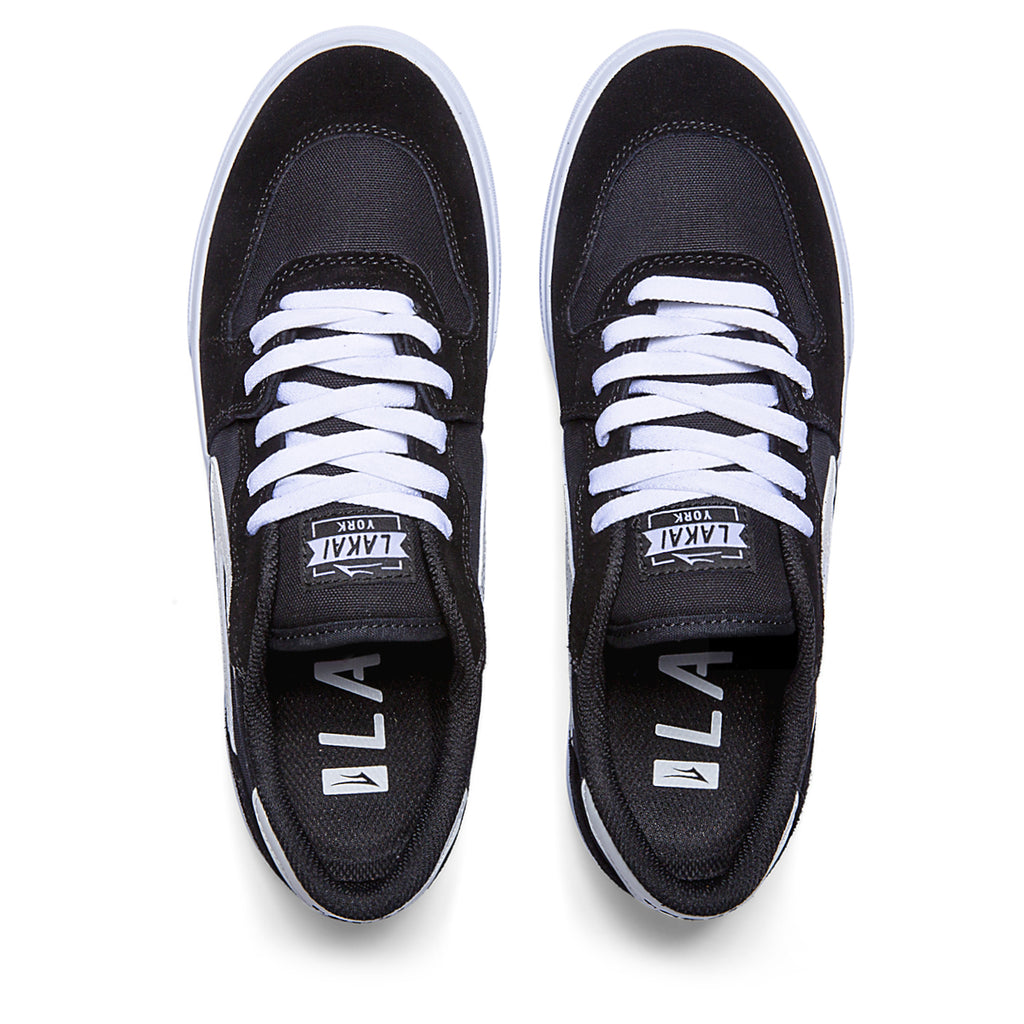 Lakai York Skate Shoes - Black/White Suede_TOP.jpg