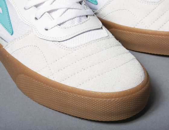 Lakai Cambridge White Teal Suede Skate Shoes lifestyle5.png