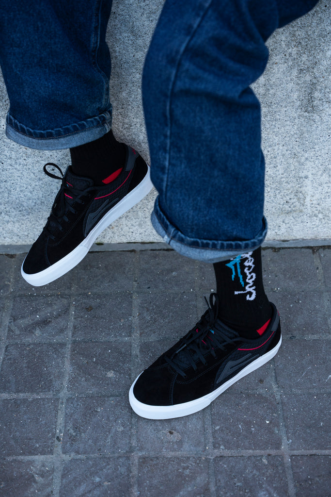 Lakai x Chocolate Flaco 2 Skate Shoes - Black-Red Suede-2.jpg