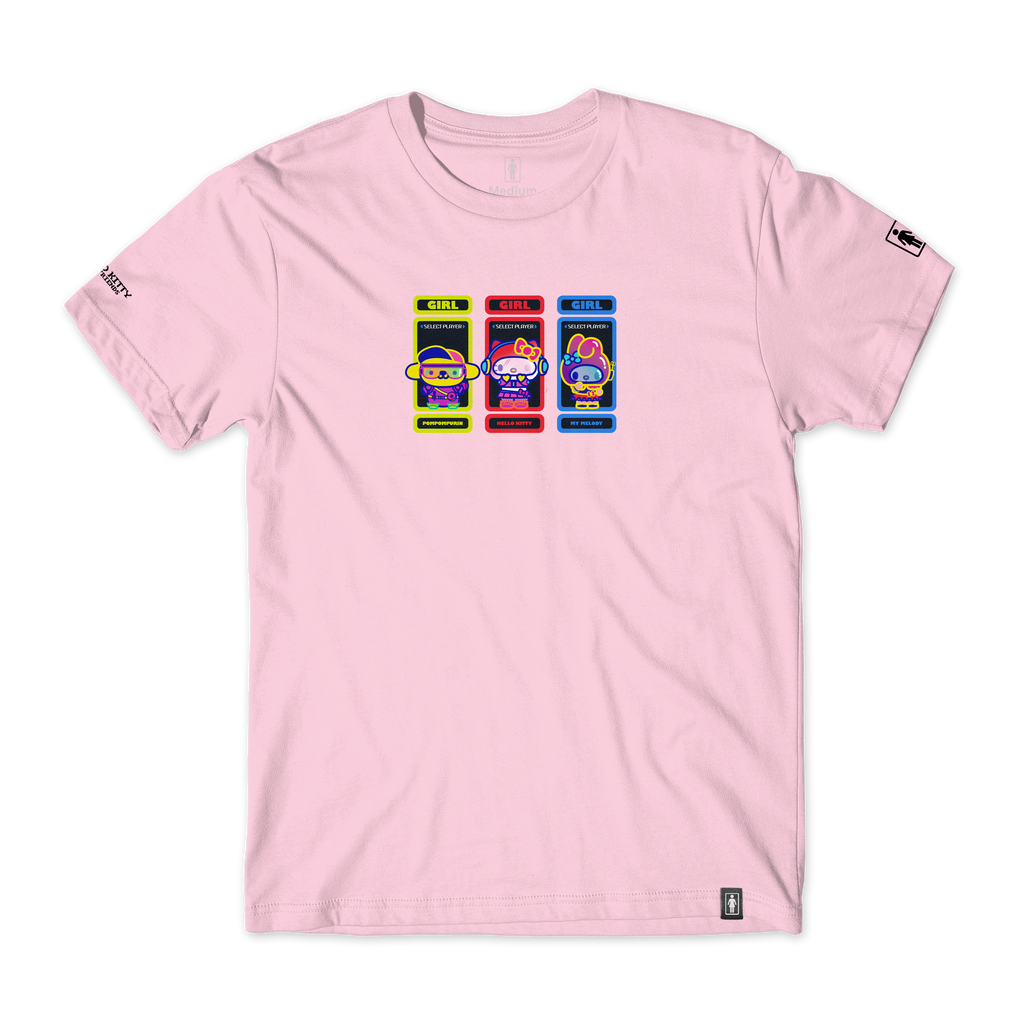 Girl Sanrio Kawaii Arcade Player Tee Light Pink.png