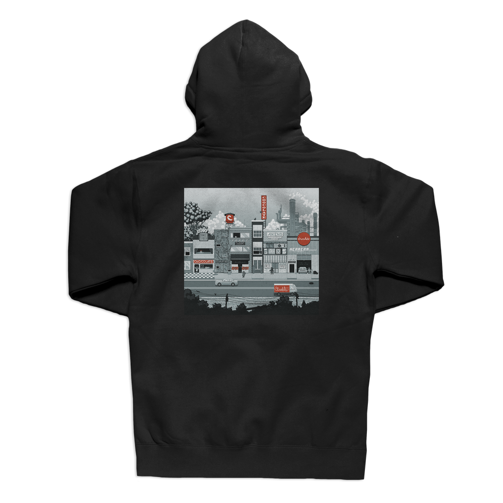 Chocolate Pixel Water Tower Hoodie Black.png