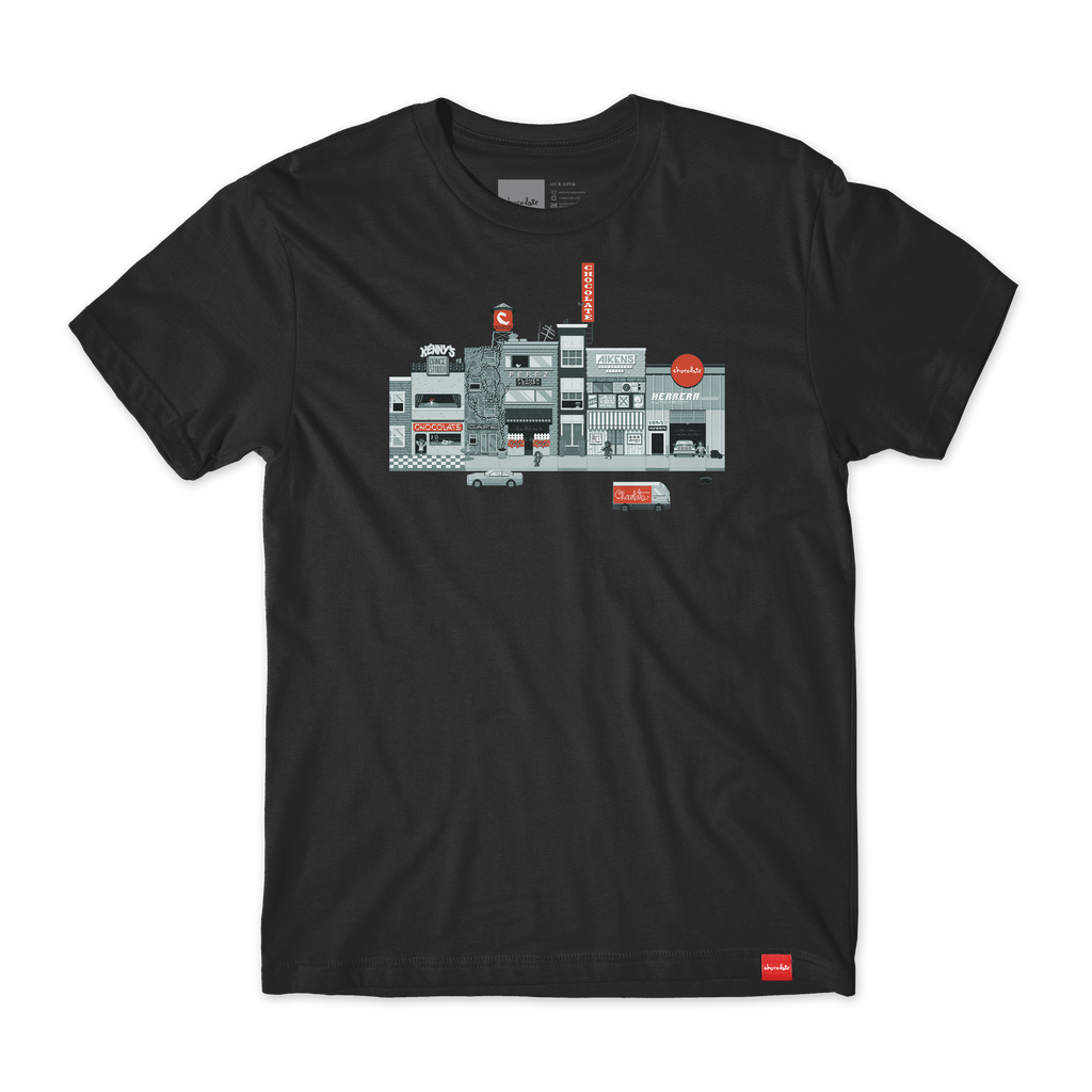 Chocolate Pixel City Tee Black.png