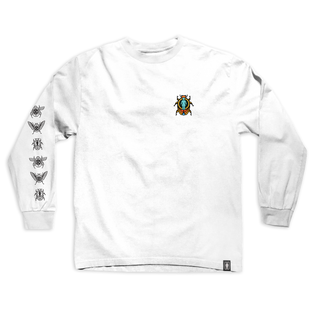 Girl Beetle Attack LS Tee White.png