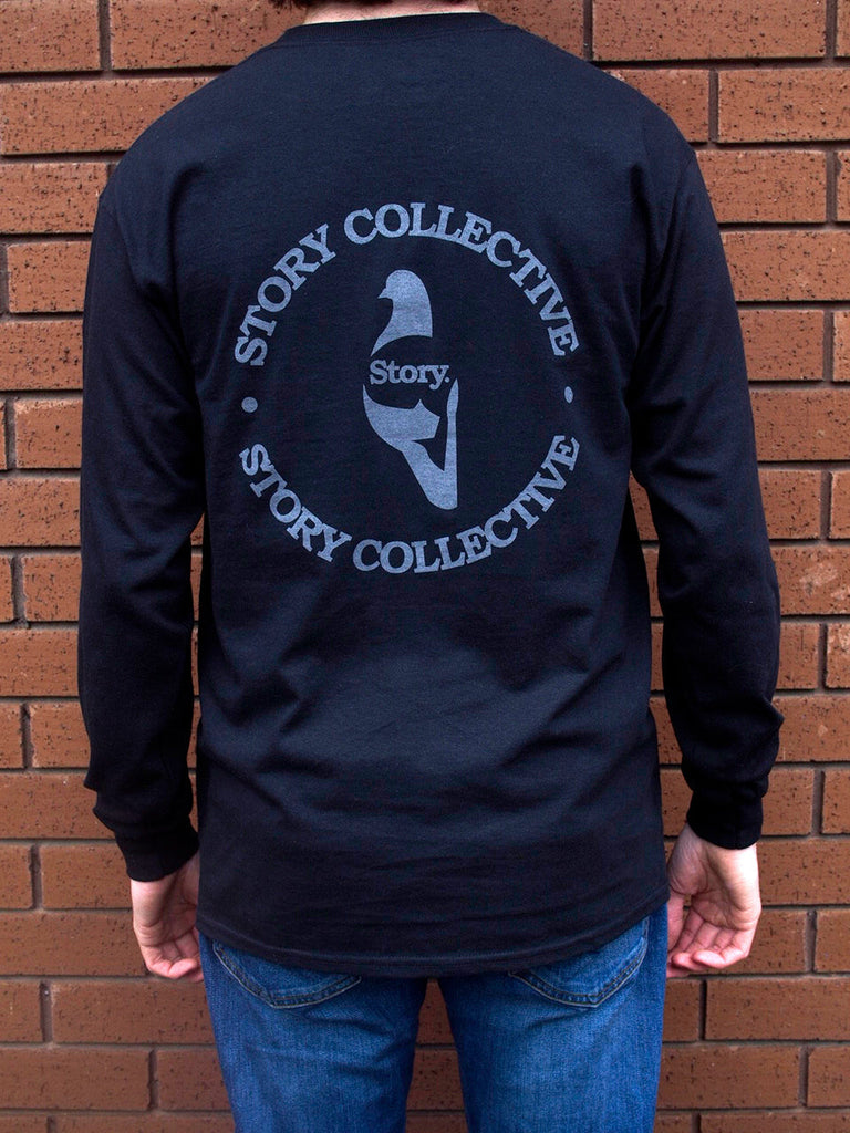 Story Collective Circle Long Sleeve Tee Black back.jpg