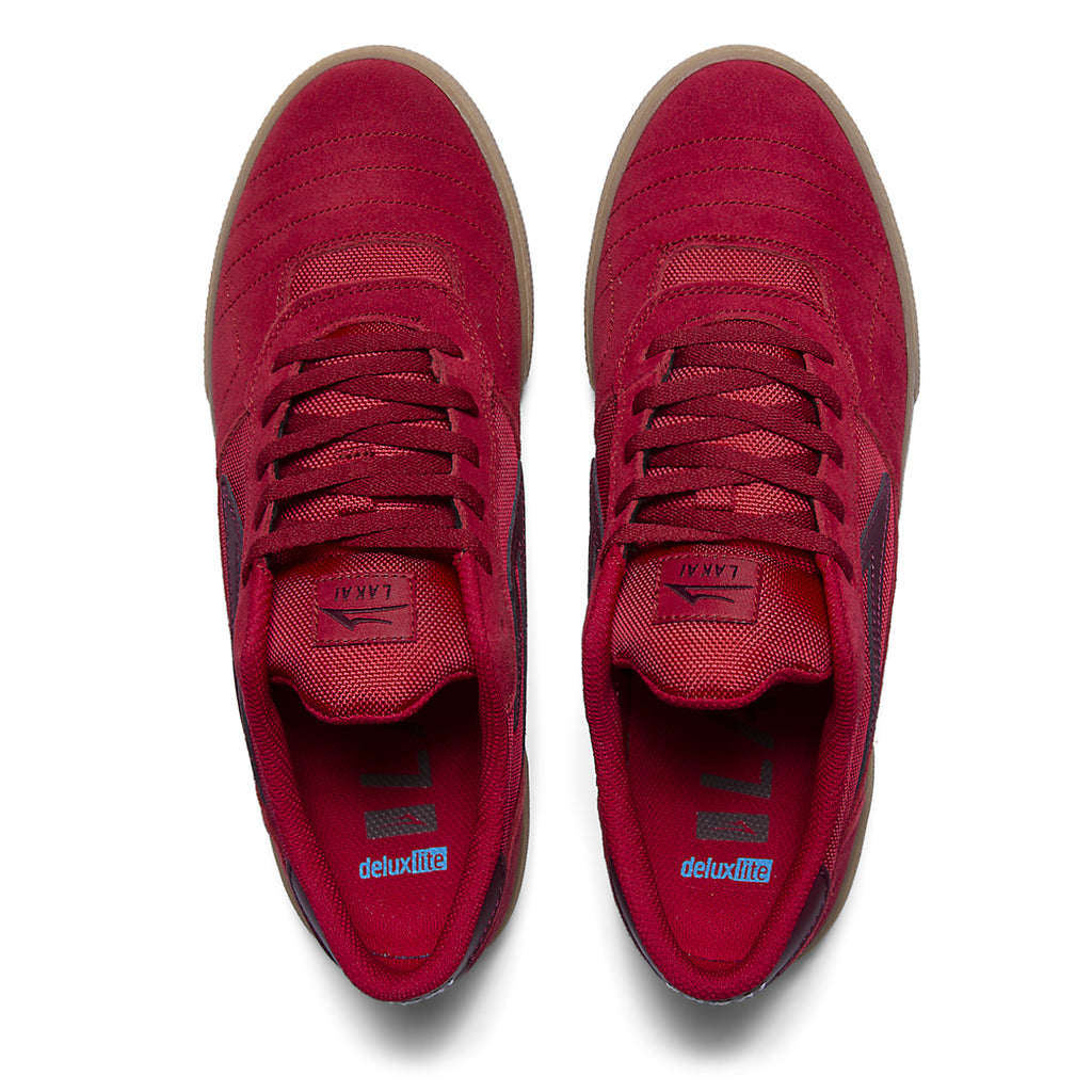 Lakai Cambridge Skate Shoes - Red/Burgundy Suede_TOP.jpg