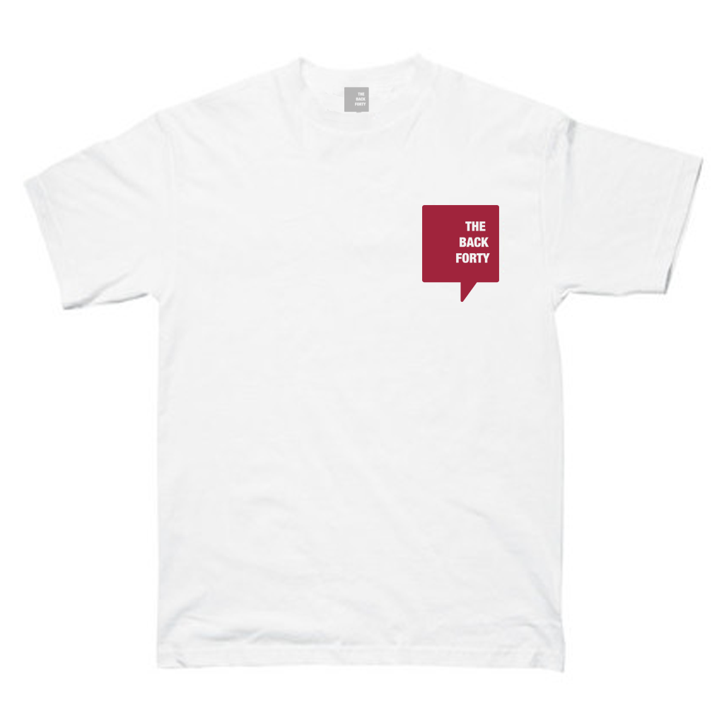 The Back Forty Pocket Logo Tee White.png