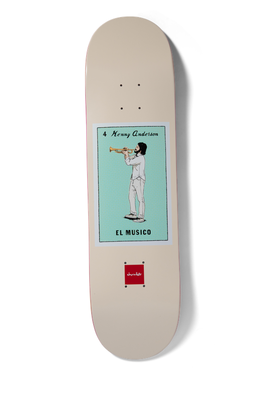 Chocolate Skateboard Deck Loteria Card El Musico Kenny Anderson Twin Tip.png