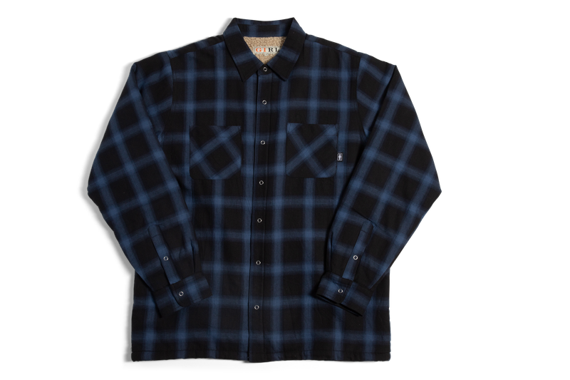 Girl Sherpa Lined Fleece Flannel Black/Blue 5