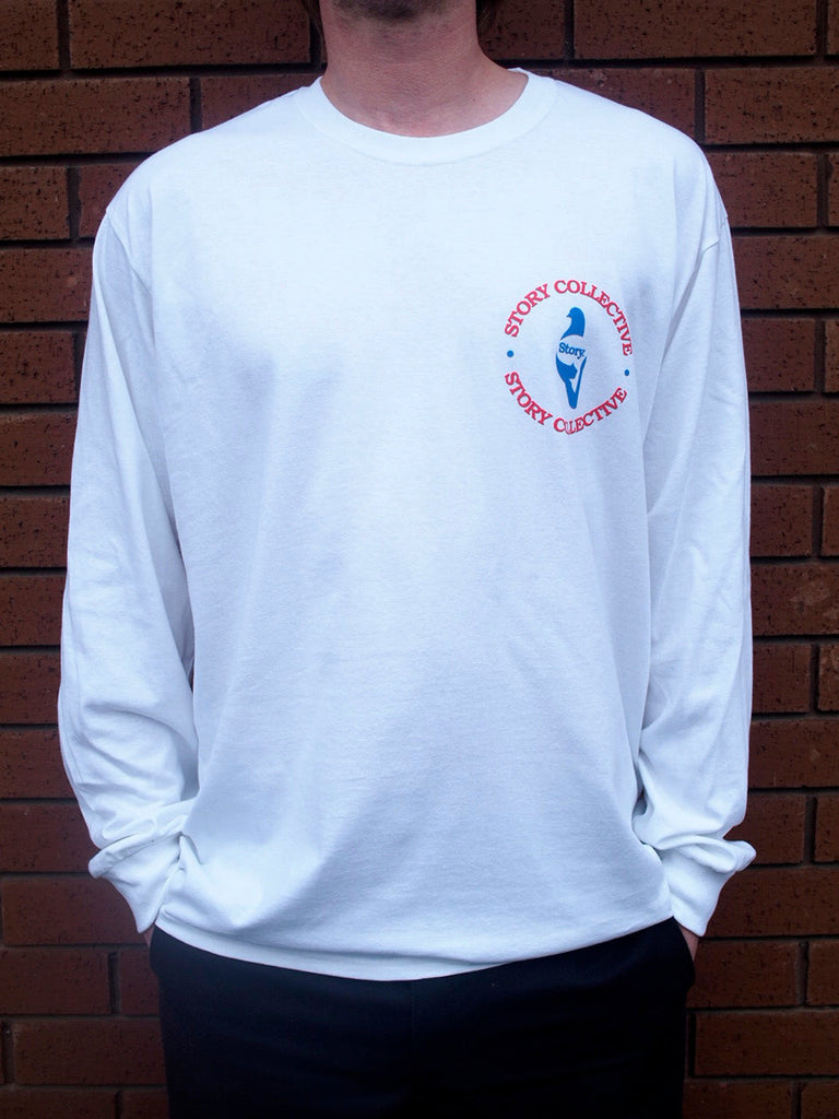 Story Collective Circle Long Sleeve Tee White.jpg