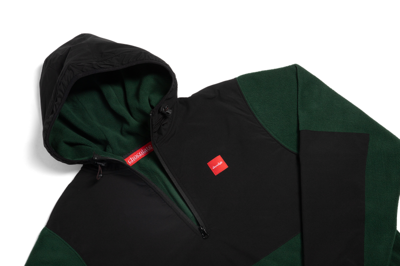 Chocolate Polar Fleece Pullover Black/Green side