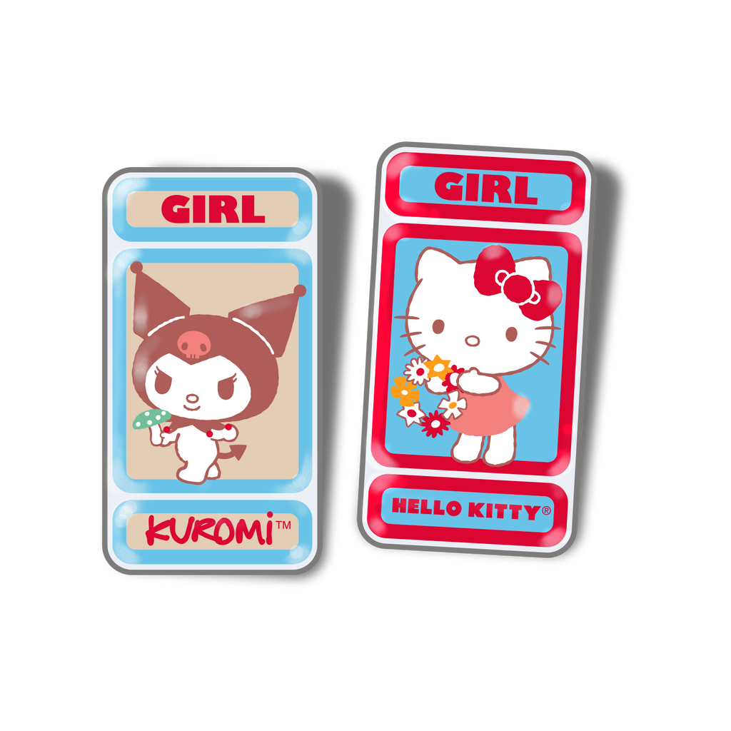 Girl Hello Kitty and Friends Kitty Kuromi Enamel Pin Set Multi.png