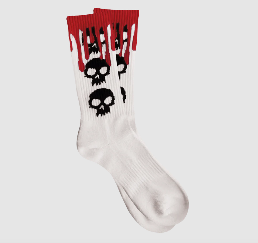 Zero 3 Skull Blood Crew Socks White.png